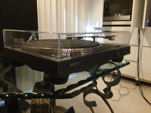 SONY PS-X5 TURNTABLE, JUST ABOUT MINT, EMPIRE 108 CARTRIDGE, NEW LID, SERVICED, WATCH VIDEO!