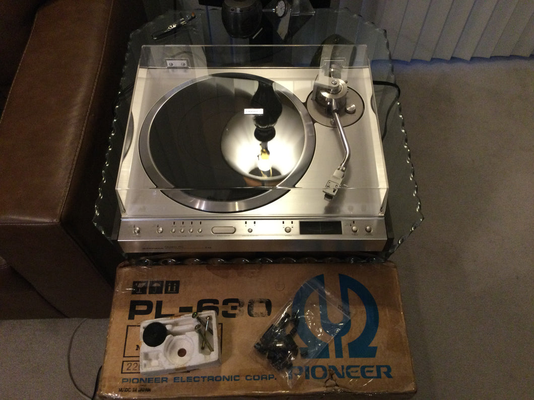 Pioneer PL-630 Turntable, Just About Mint, Audio Technica AT-120E Cartridge, Original Box, Recapped, Watch Video!