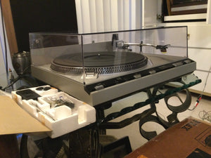 Technics SL-3350 Turntable, Just About Mint, Shure M70EJ Cartridge, Original Box& Manual, Drop Spindles, Watch Video!