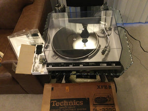Technics SL-3350 Turntable, Just About Mint, Shure M70EJ Cartridge, Original Box& Manual, Drop Spindles, Watch Video!